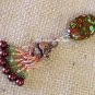 Beaded Knitting Stitch Markers (SNAG FREE) with Brown & Green Holder