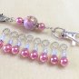 Pink Beaded Stitch Marker Set with Lanyard (SNAG FREE)