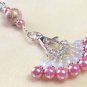 Pink Beaded Stitch Marker Set with Lanyard (SNAG FREE)