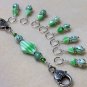 Green Stripes Stitch Marker Set with Lanyard (SNAG FREE)