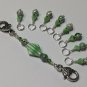 Green Stripes Stitch Marker Set with Lanyard (SNAG FREE)