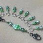Green Stripes Stitch Marker Set with Lanyard (SNAG FREE)