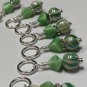 Green Stripes Stitch Marker Set with Lanyard (SNAG FREE)