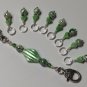 Green Stripes Stitch Marker Set with Lanyard (SNAG FREE)