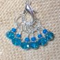 SNAG FREE Turquoise Blue Crystal Stitch Markers & Russian Doll Clip Holder-