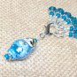 SNAG FREE Turquoise Blue Crystal Stitch Markers & Russian Doll Clip Holder-