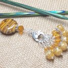 Snag Free Knitting Stitch Markers &  Butterscotch Clip Holder- Gift For Knitters