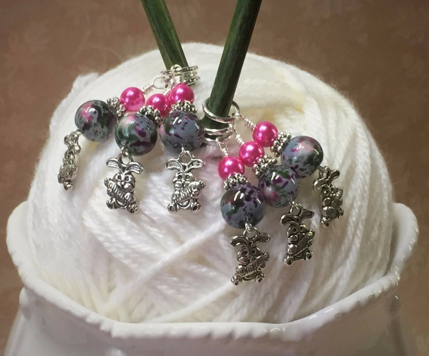 Bunny Rabbit Stitch Markers (SNAG FREE)- Handmade Knitting Tools