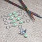 Handmade Knitting Stitch Marker Set (SNAG FREE)- Set of 9- Mint Green Angel
