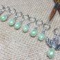Handmade Knitting Stitch Marker Set (SNAG FREE)- Set of 9- Mint Green Angel
