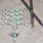 Handmade Knitting Stitch Marker Set (SNAG FREE)- Set of 9- Mint Green Angel