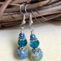 Handmade Beaded Dangle Earrings, Blue Earrings, Casual Jewelry
