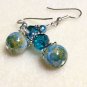 Handmade Beaded Dangle Earrings, Blue Earrings, Casual Jewelry
