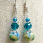 Handmade Beaded Dangle Earrings, Blue Earrings, Casual Jewelry