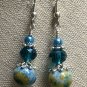 Handmade Beaded Dangle Earrings, Blue Earrings, Casual Jewelry