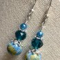 Handmade Beaded Dangle Earrings, Blue Earrings, Casual Jewelry