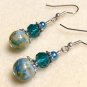 Handmade Beaded Dangle Earrings, Blue Earrings, Casual Jewelry