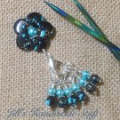Handmade Knitting Stitch Marker Charms (SNAG FREE) - Aqua Splash Flower Holder