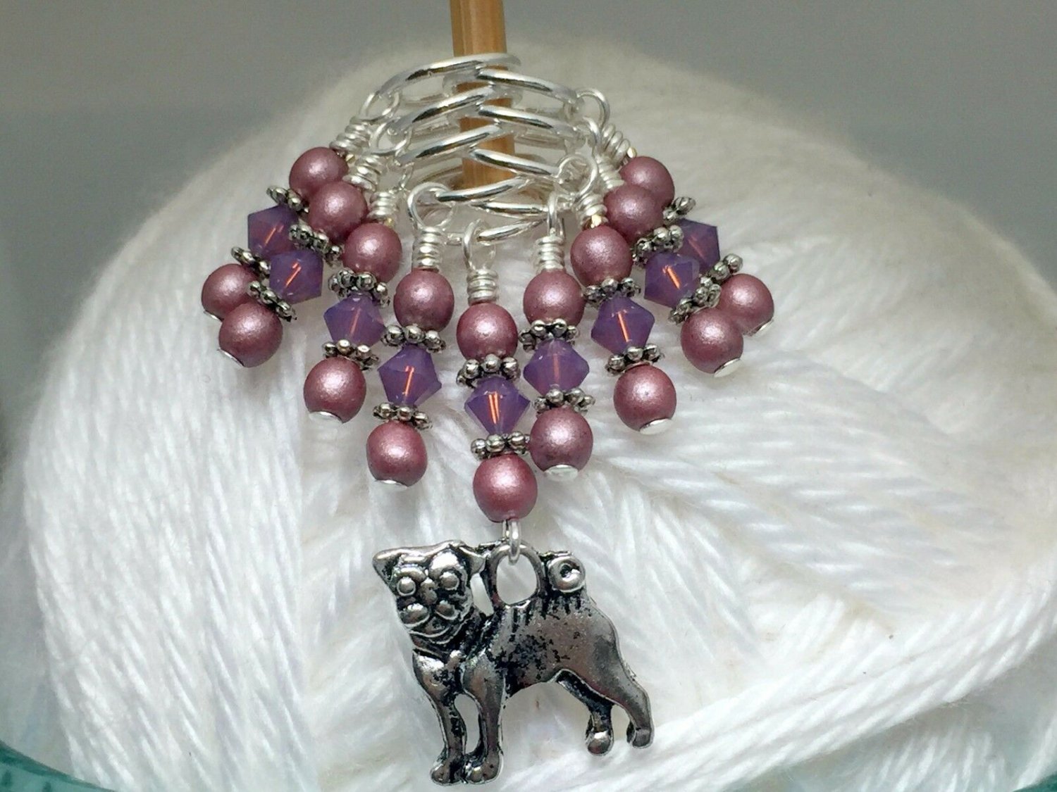 Pug Stitch Marker Set(SNAG FREE)- Dog Knitting Markers