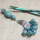 6 Snag Free Knitting Stitch Markers & 1 Matching Clip Holder- knitting tools