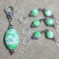 Stitch Markers for Knitting (SNAG FREE) with Green Splash Clip Holder- Tools