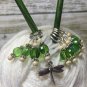 Green Crystal Dragonfly Knitting Stitch Markers (SNAG FREE)