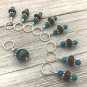 Snag Free Beaded Stitch Marker Set for Knitting | Blue Brown