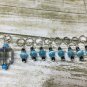Beaded Knitting Stitch Marker Set (SNAG FREE)- Blue Crystal & Cats Eye