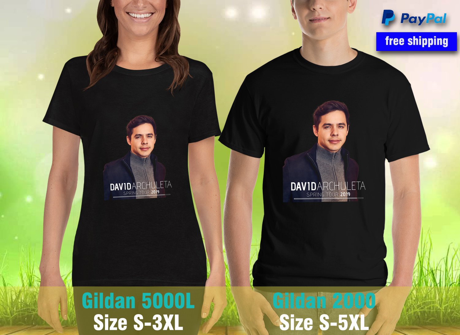 david archuleta spring tour 2019 1 side black t shirt 01