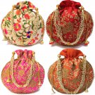 100 Pcs Indian Handmade Potli Bags Favor Bags Wedding Favor Return Gift For Guests Bridesmaid Gift