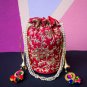 50 Indian Handmade Potli Bag Drawstring Pouch Wedding Favor Bags Return Gifts