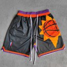 Phoenix Suns Basketball Game Shorts Men's Suns Stitched Black White S-3XL
