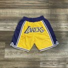 Los Angeles Lakers Basketball Shorts with Pockets Purple Stitched S-3XL