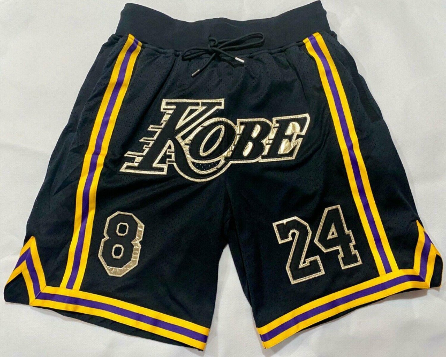 KOBE Los Angeles Lakers Black logo shorts all sizes USA #8 #24 S-3XL