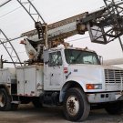 2000 INTERNATIONAL ALTEC AP45 / 4700 DT466 ENGINE BUCKET TRUCK CABLE PLACER
