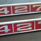 GENUINE FORD OEM GALAXIE 427 ENGINE FENDER NAMEPLATE BADGE C8AB-16237-E NOS SET OF 2