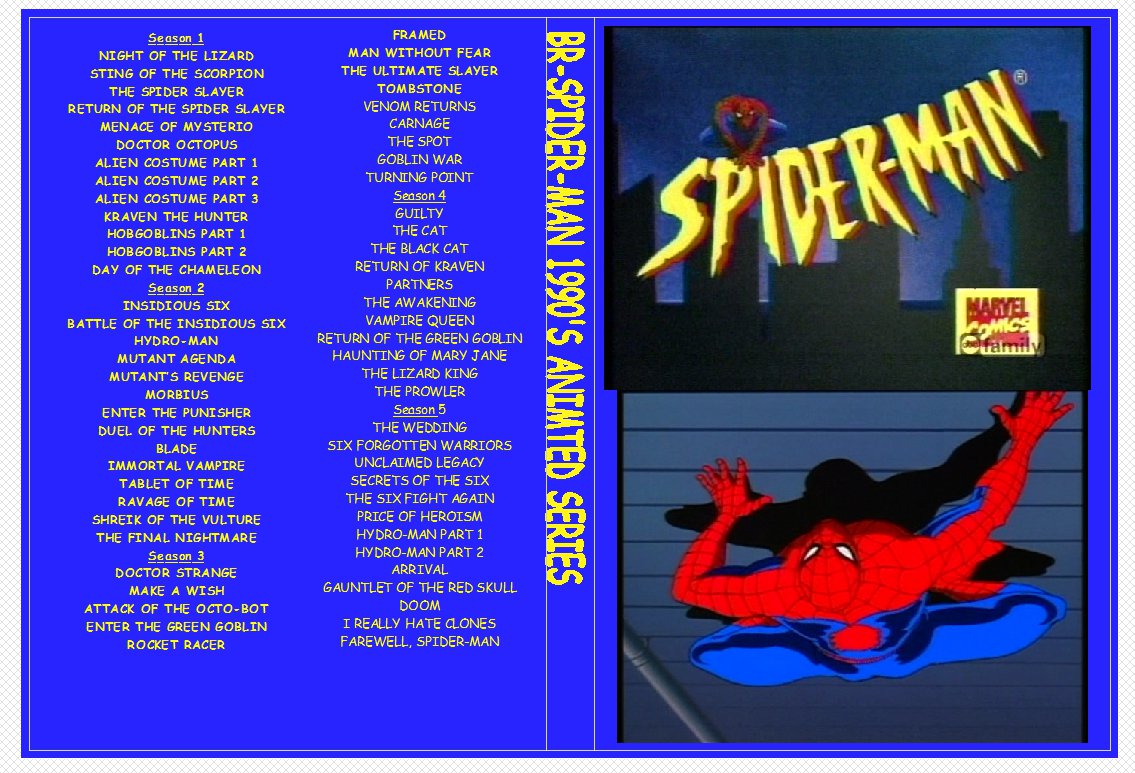 SPIDER-MAN 1990’S CARTOON SERIES COMPLETE on 11 DVDs