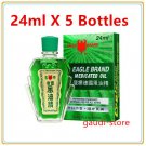5 Bottles Eagle Brand Medicated Balm Oil Muscle Sprains Aches Pains Relief 24ml