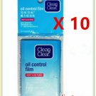 (Pack of 10) Clean & Clear Oil Control Film Blotting Paper --total 600 sheets