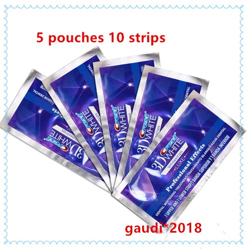 Crest3D White LUXE Teeth White strips Professional Whitening Effect 5 Pouches 10 Strips (No Box)
