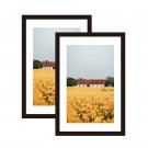 Black Picture Frames with Real Wood and PVC Glass, Include White Picture Mat,...