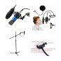 2 Pack Pop Filters Screen Shield Windscreen for Microphone, Round Shape Dual ...
