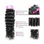Onlyou Unprocessed Virgin Brazilian Deep Wave Bundles with Closure Natural Co...