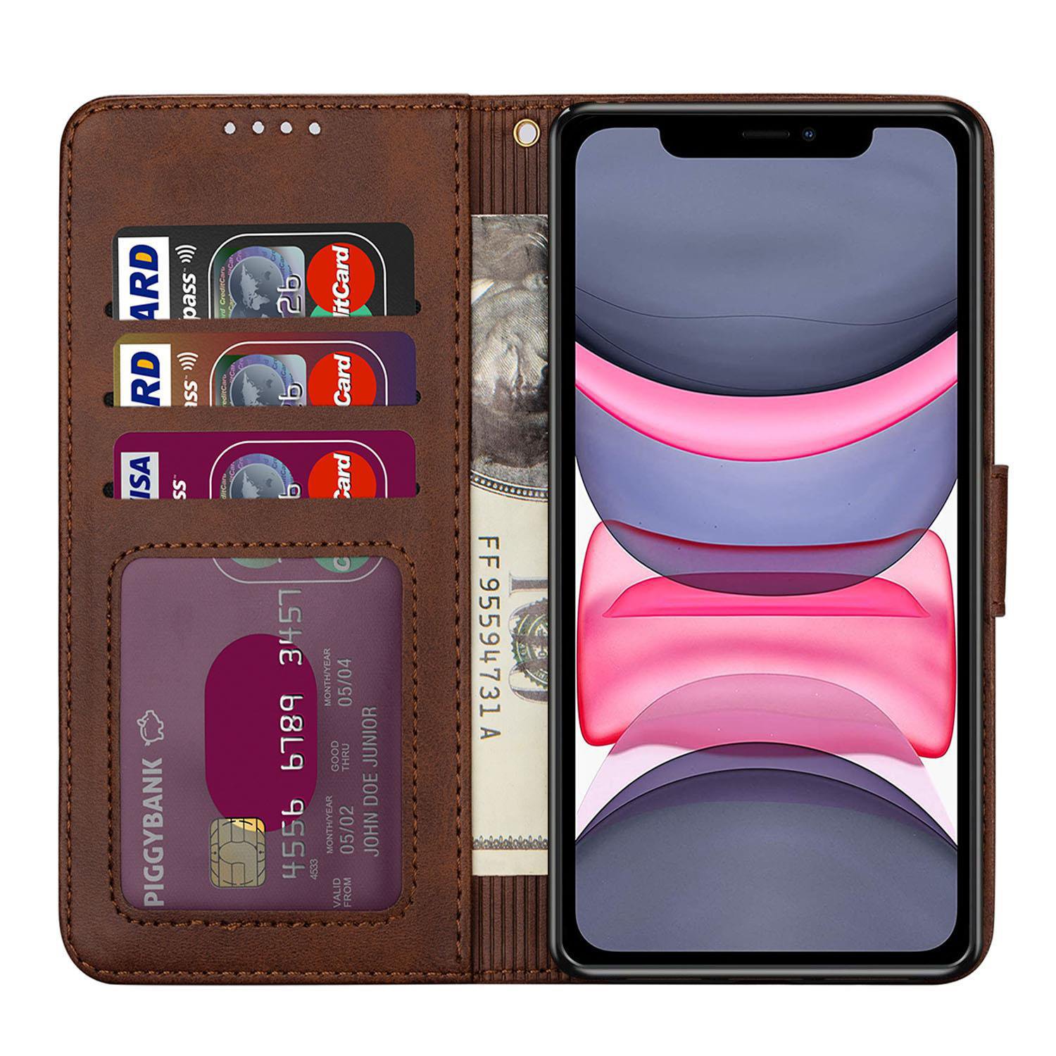 For Apple iPhone 12 8 7Plus 11 Pro MAX Case Leather Flip Wallet Cover Book