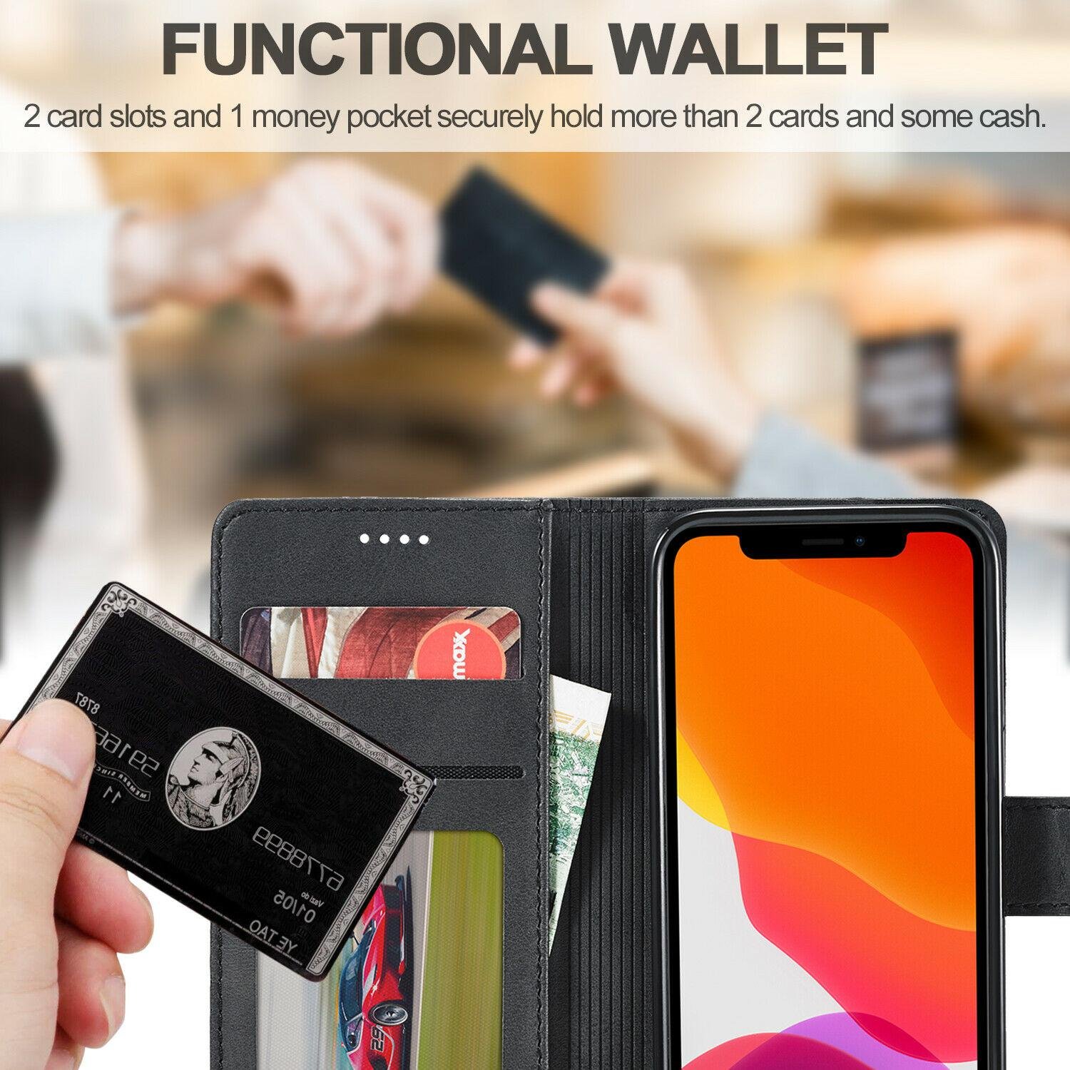 Leather Magnetic Flip Wallet Card Case Cover for iPhone 12 11 Pro Max SE XR 7 8