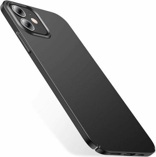 For iPhone 12 Mini 5.4 Case Slim Hard Back Cover - Matte Black & Stylus