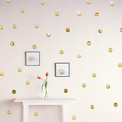 100pcs Round Acrylic Mirror Wall Stickers DIY Home Background Decor