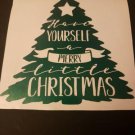 Have yourself a merry little christmas tree VINYL DECALS gift diy home