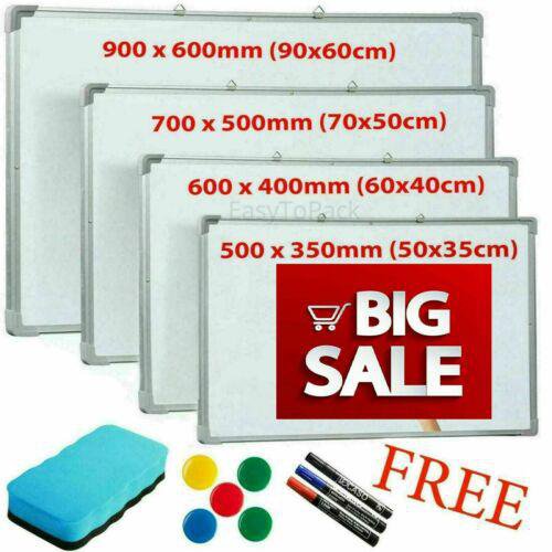MAGNETIC WHITEBOARD DRY WIPE DRAWING BOARD SMALL MEDIUM LARGE OFFICE SCHOOL HOME