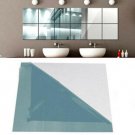 9X Glass Mirror Tiles Wall Sticker Square Self Adhesive Stick On Art Home Decor